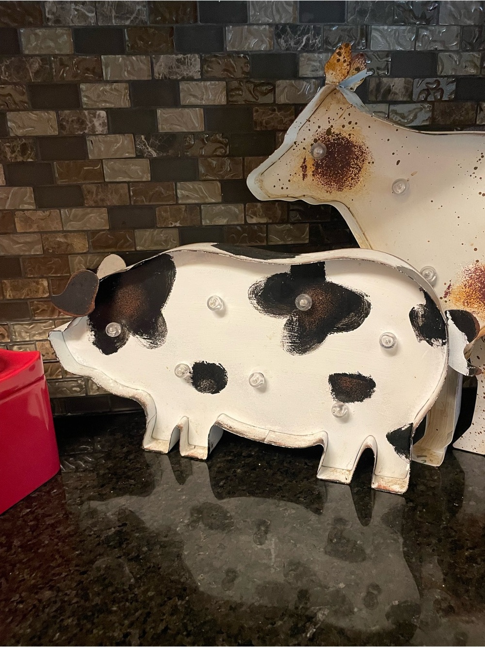 Pier 1 Imports LED Metal Pig Farmhouse Kitchen Decor Light Up Sculpture